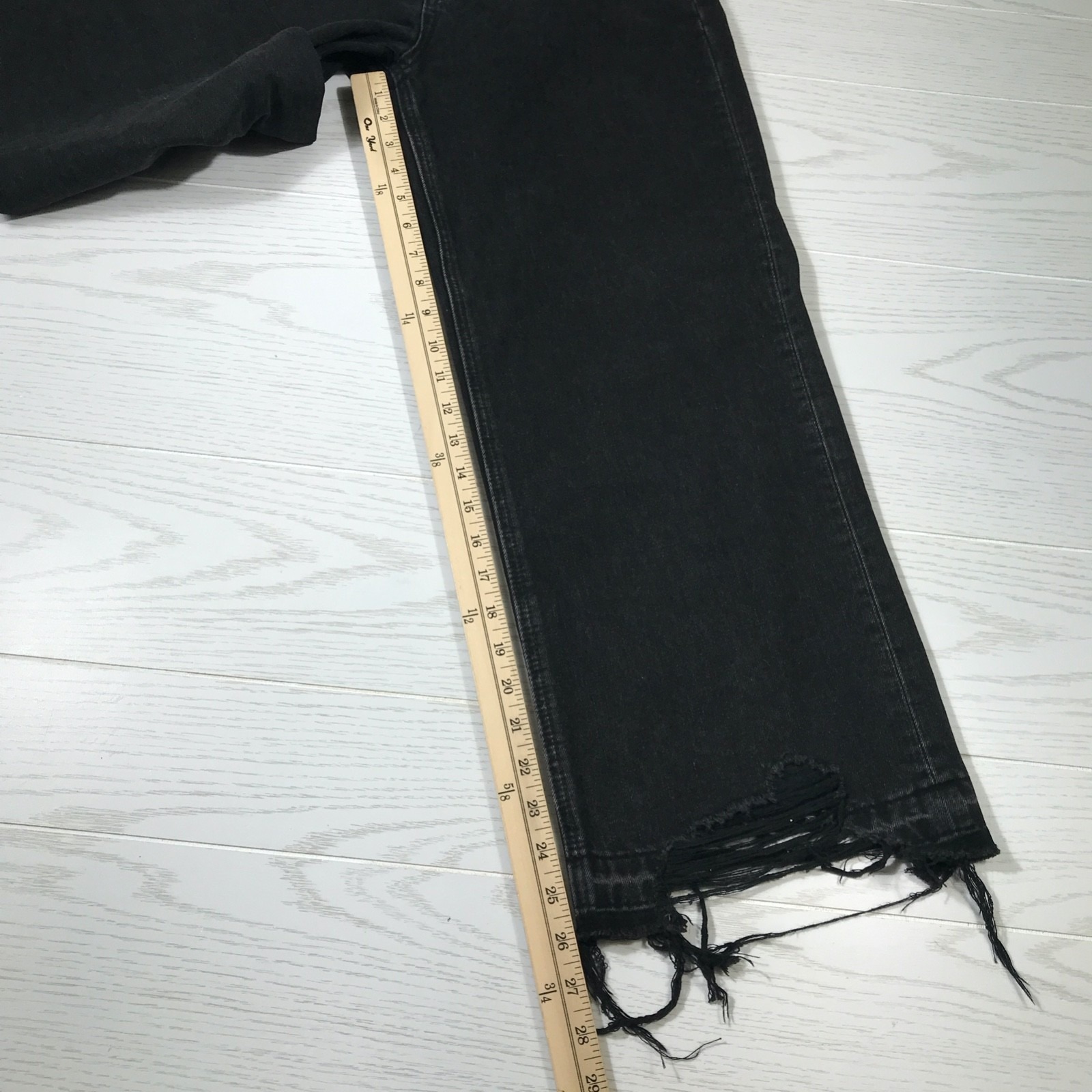 Vervet Olivia Wide Leg Jeans Women 27 Black High Rise Fray 100% Cotton Boho New — image 6 of 8